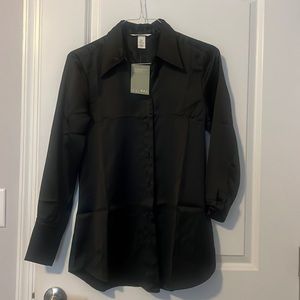 H&M Black Silky Shirt NEW